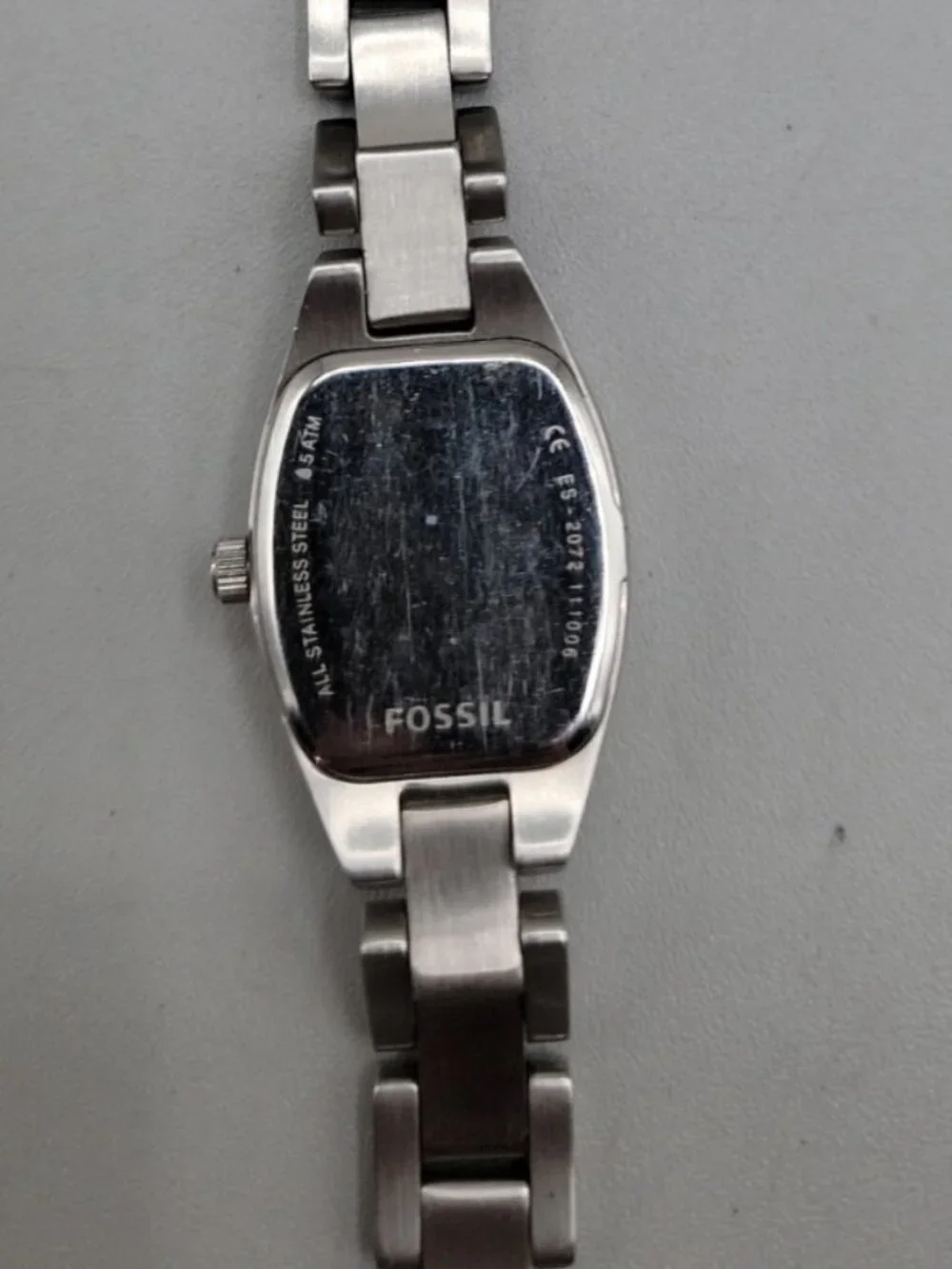 Fossil Womens Watch ES-2072 Brushed Stainless Steel 5.75